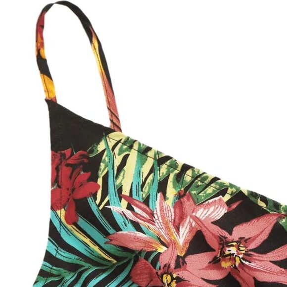 SweatyRocks Women's Floral Wrap V Neck Belted Jumpsuit Romper, XS - Picture 3 of 5